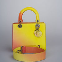 used-Christian Dior Box Calf Gradient Medium Diorissimo in Yellow and Orange-MILOURA