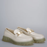 used-Christian Dior leather white loafers 36.5-MILOURA