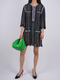 used-CHANEL Crochet mini Dress in Violet Black-MILOURA