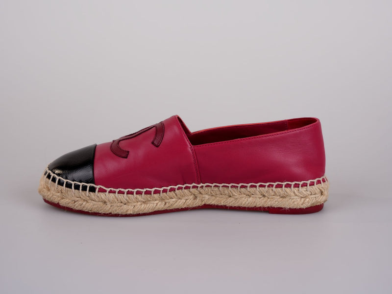 used-Chanel Lambskin CC Espadrilles Fuchsia Black Size 38-MILOURA