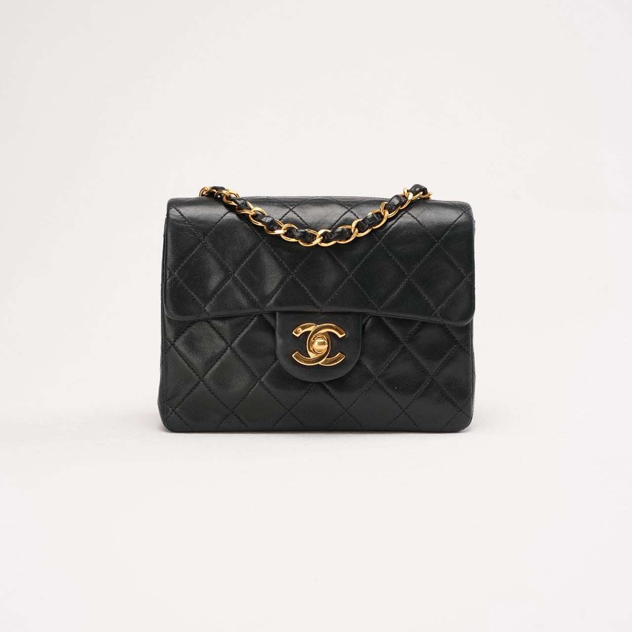 Chanel Vintage Mini Square Flap Bag Lambskin Black 1997 – MILOURA
