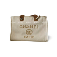 used-Chanel Deauville Pearls Tote Bag-MILOURA