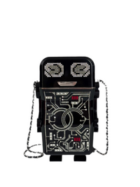 used-Chanel Plexiglass Crystal Robot Minaudiere Clutch Black-MILOURA