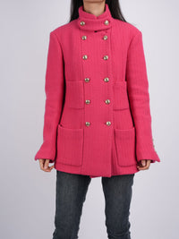 used-Chanel Pink Wool Tweed Blazer-MILOURA