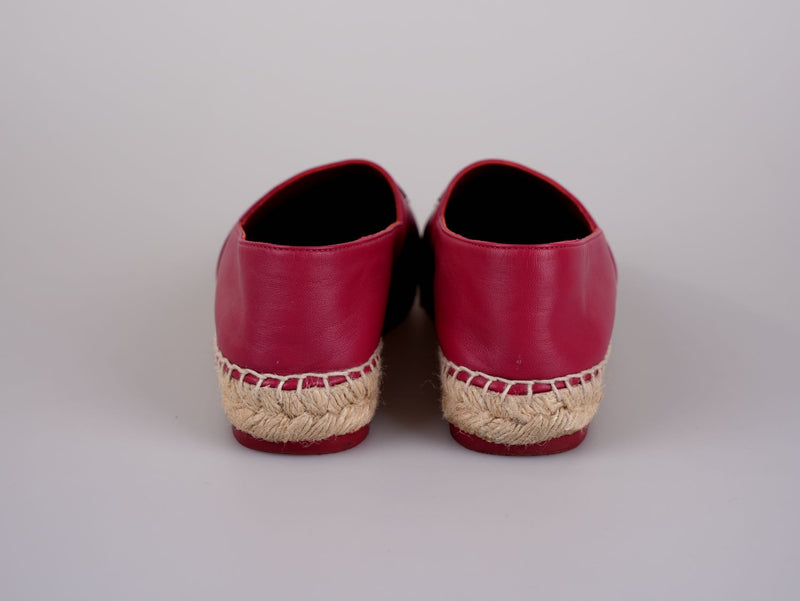used-Chanel Lambskin CC Espadrilles Fuchsia Black Size 38-MILOURA