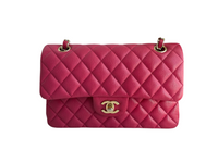 used-Chanel Red timeless Flap Bag Caviar Leather Small Size-MILOURA