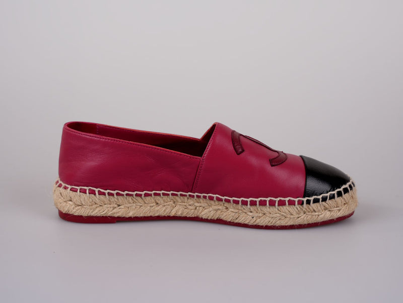 used-Chanel Lambskin CC Espadrilles Fuchsia Black Size 38-MILOURA