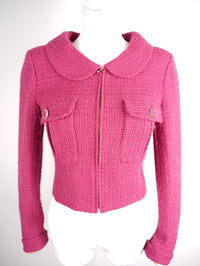 used-Chanel Wool Jacket Fuchsia 2016 Fall Winter Collection Size 34-MILOURA