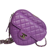 used-Chanel Large Heart Bag Purple Lambskin Gold Hardware-part 1-MILOURA