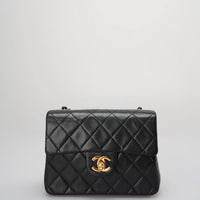 Authentic used Chanel vintage mini square flap bag with 24k gold hardware