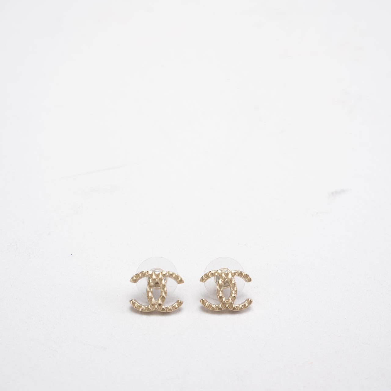 Chanel Coco Mark Pierced Earrings Gold #309252C84B Chanel Coco Mark Rhinestone Piercing Earrings main image 3