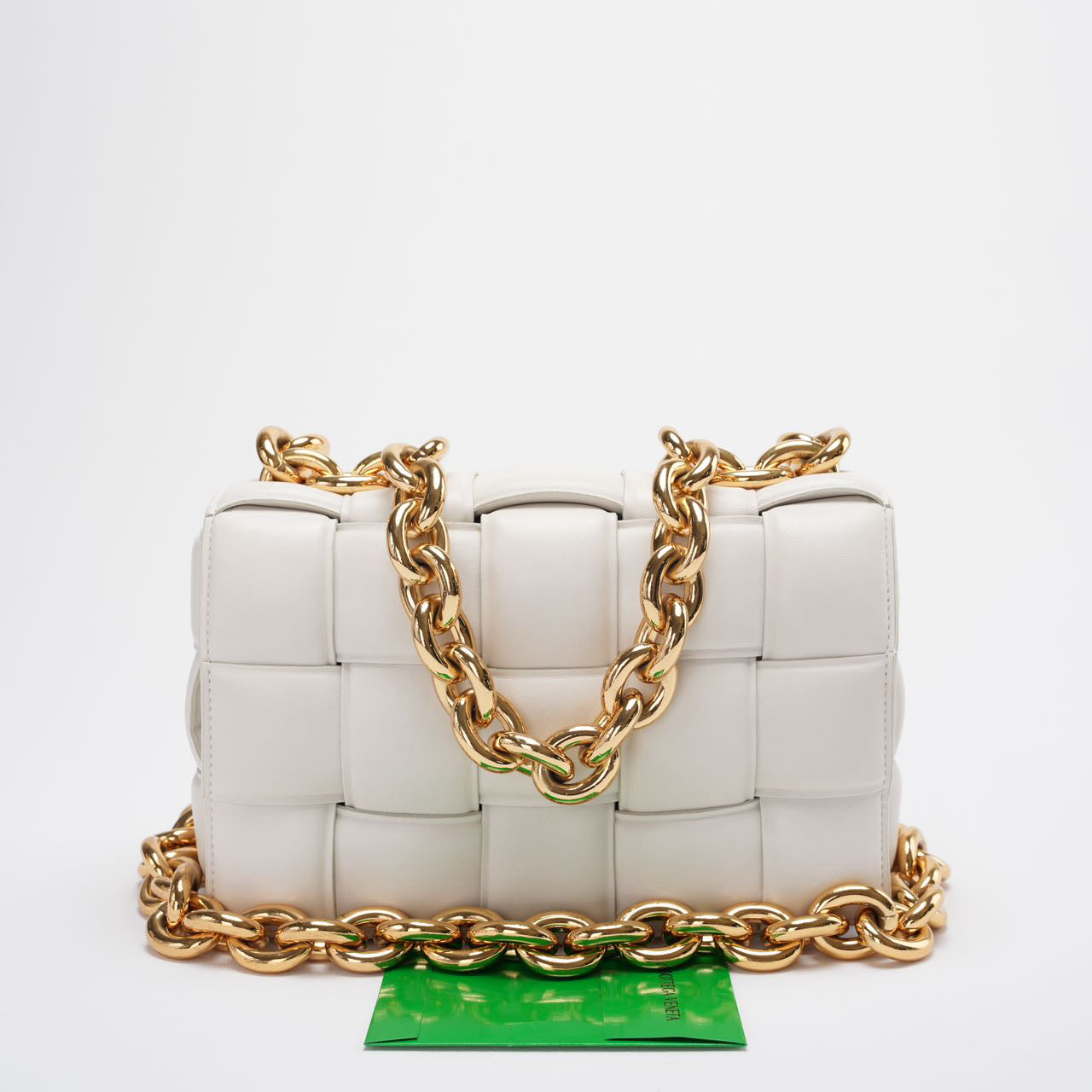 authentic second hand Bottega Veneta White Padded Chain Cassette