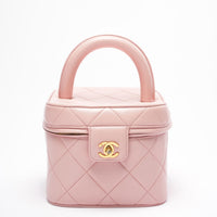 Chanel Vintage Vanity Case Barbie Pink Big Cc Logo