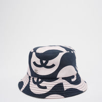 Chanel CC Bucket Hat in Navy and Ivory Cotton – Size S Front
