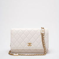 Chanel Classic Wallet on Chain (WOC) 22B White Enamel