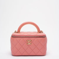 Chanel Vanity Rectangle Top Handle Bag Pink