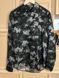 Louis Vuitton Multicolor Camo Regular Silk Shirt Size M