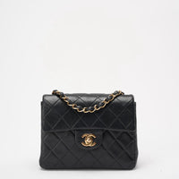 Chanel Black Vintage Mini Flap Square Bag 2000s