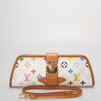 Used Louis Vuitton White Multicolor Shirley Pochette Bag MILOURA