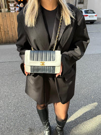 Chanel Vintage Timeless Classic Blue and White Flap Bag