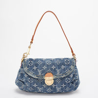 Louis Vuitton Pleaty Vintage Monogram Mini Denim Handbag