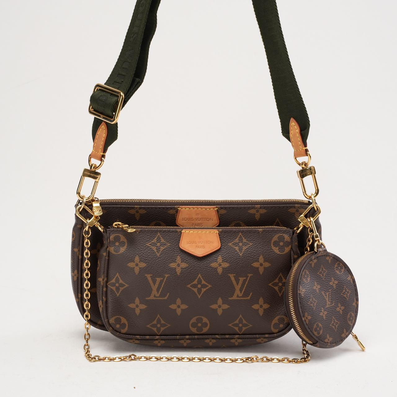 Second hand Louis Vuitton Monogram Multi Pochette Green 2021