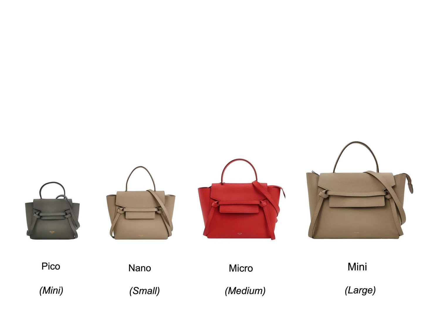 Celine Belt Bag size guide: Pico, Nano, Micro & Mini