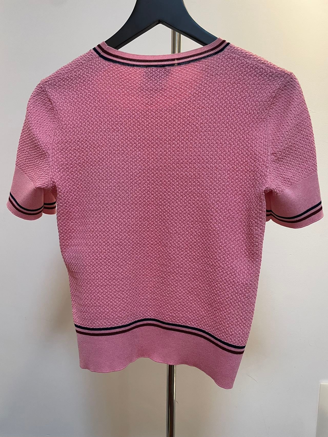 CHANEL ストライプ 半袖ニット 34 Used CHANEL 2023 Crew Neck Crop Top 34 MILOURA