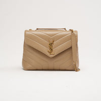 Saint Laurent Small Loulou Leather Dark Beige 2019