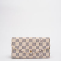 Louis Vuitton Sarah Damier Azur Canvas Wallet Beige