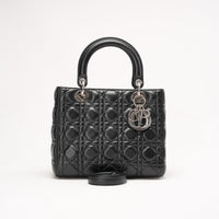 Christian Dior Medium Lady Dior Bag Leather Black 2014