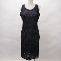 Fendi Jacquard Knit Mini Dress Blue 42