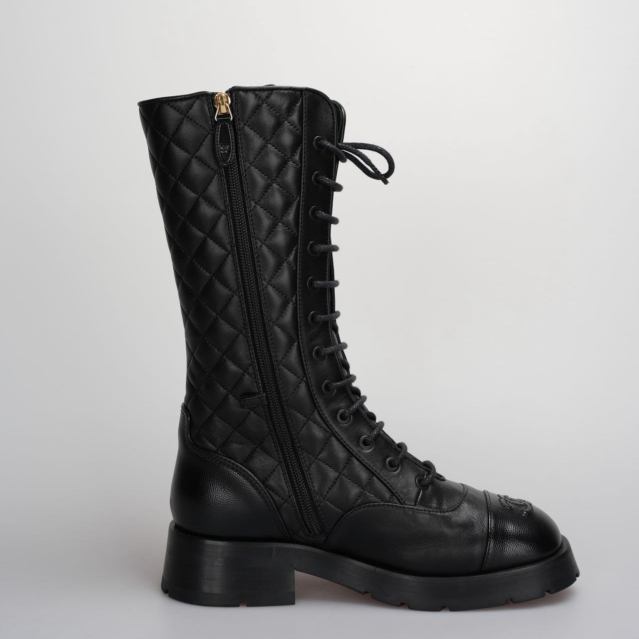Used Chanel Interlocking CC Logo Moto Boots size 39 from 2022 MILOURA