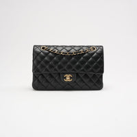 Chanel Classic Medium Double Flap Bag  Black Lambskin 2012