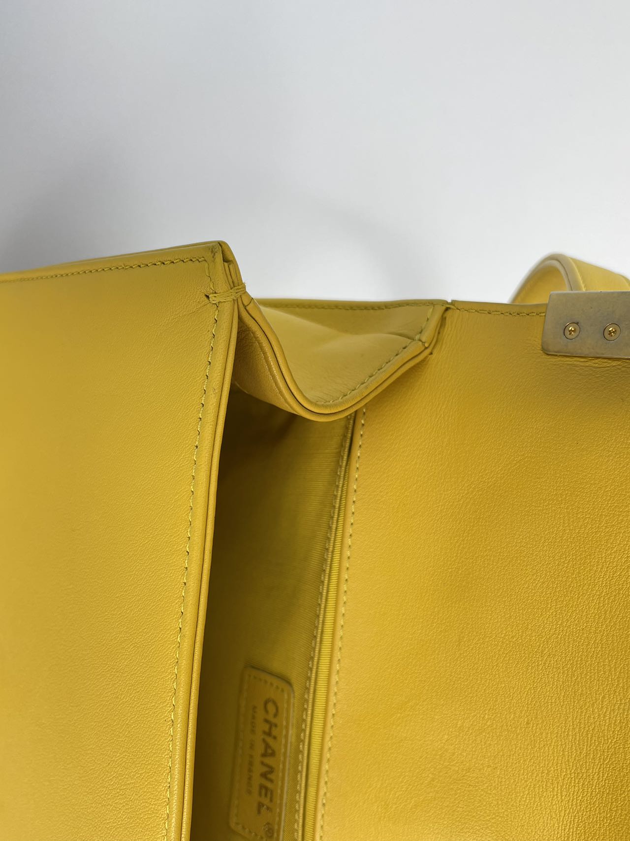 Used Chanel Leboy Medium in Lemon Yellow Bag with Gold Hardware