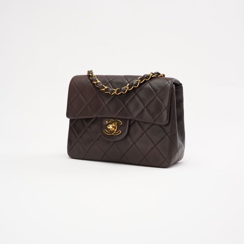 Chanel Timeless Mini Square Brown 1994 - front left view