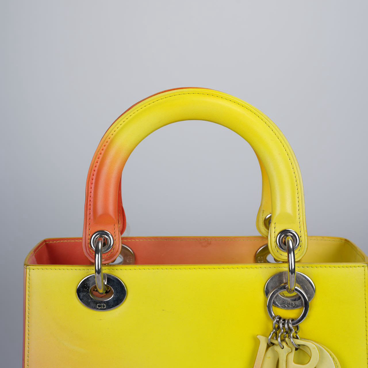 Used Christian Dior Box Calf Gradient Medium Diorissimo in Yellow