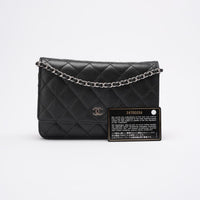 Chanel Classic Wallet on Chain (WOC) Black Caviar Leather Silver 2018