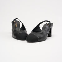 Chanel Slingback with Rhinestone on the Heel Black 39C