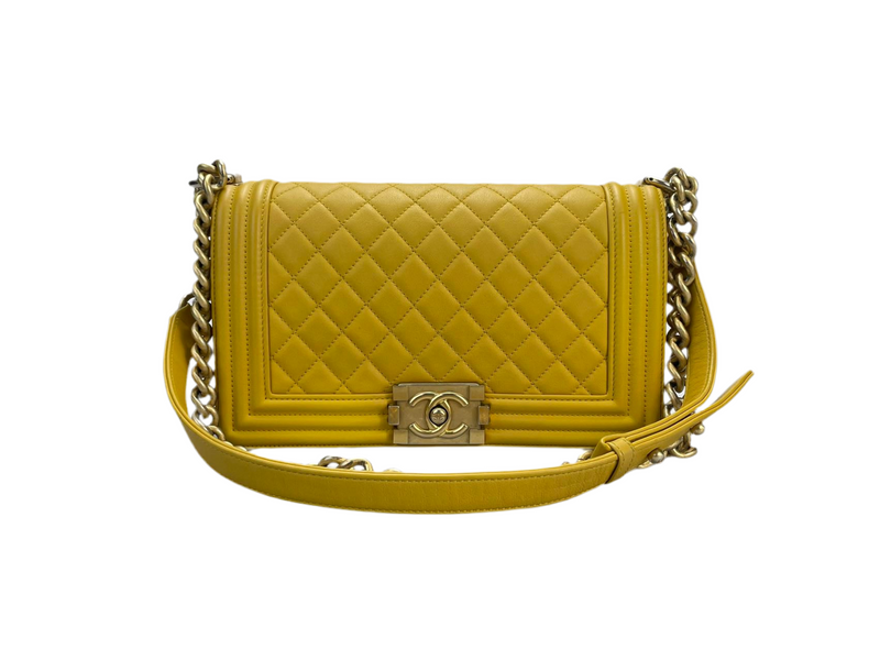 Chanel Leboy Medium in Lemon Yellow Bag with Gold Hardware Chanel Bag MILOURA