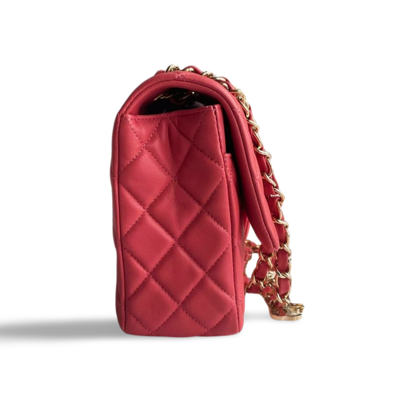 CHANEL PINK MEDIUM S BAG IN LAMBSKIN LEATHER WITH CHAMPAGNE GOLD HARDWARE Chanel Bag MILOURA