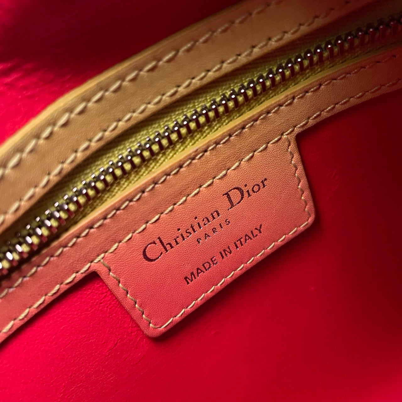 Used Christian Dior Box Calf Gradient Medium Diorissimo in Yellow