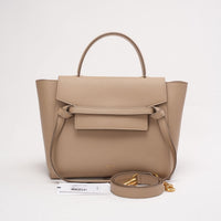 Celine Grained Calfskin Nano Belt Beige 2017