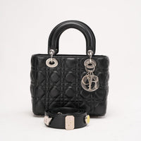 Christian Dior Small Lady Dior Bag Lambskin Black 2017