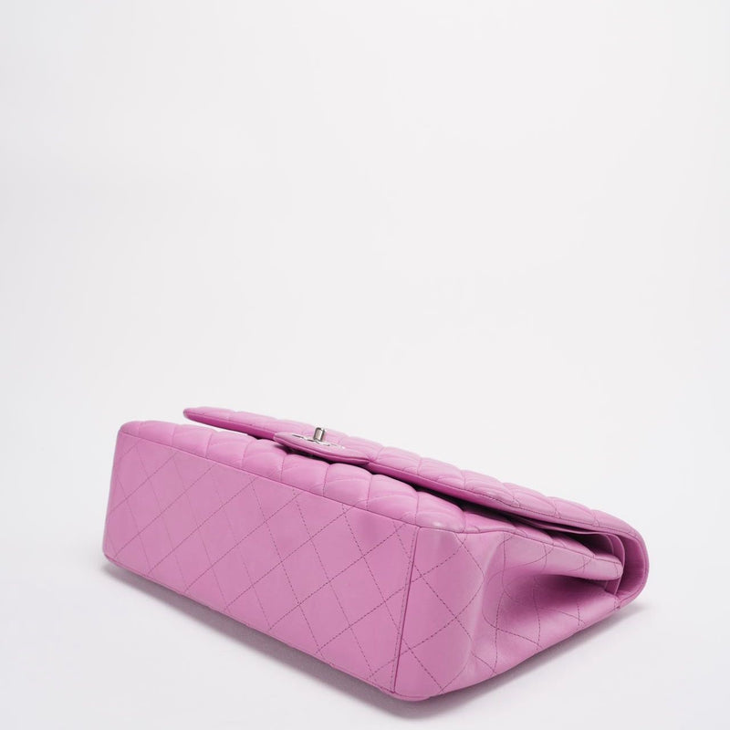 Chanel Timeless Classic Flap Bag Maxi Lilac Purple with Silver Hardware Corner