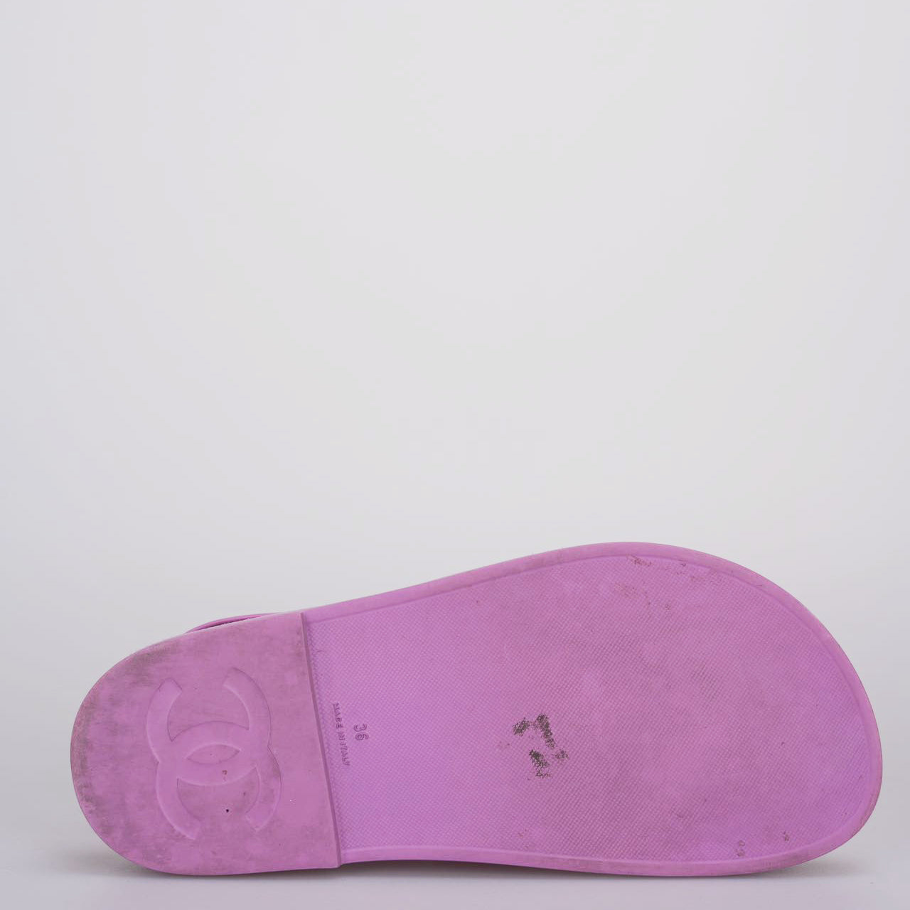 Used Chanel purple cc rubber Dad Sandals 36 MILOURA