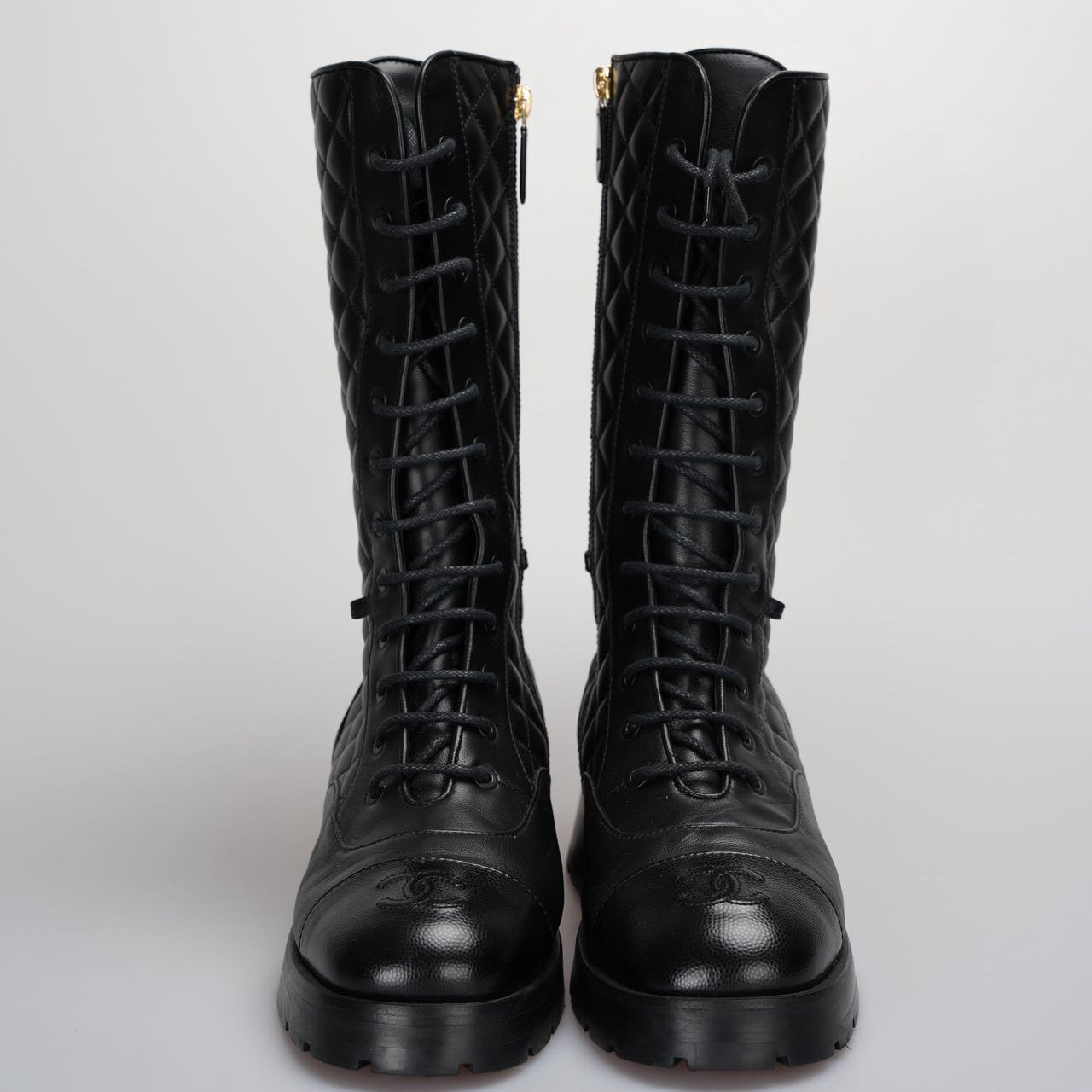 Used Chanel Interlocking CC Logo Moto Boots size 39 from 2022 MILOURA