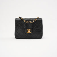 Chanel Vintage Mini Square Classic Flap Lamb Black 1996