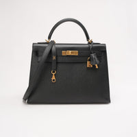 Hermès Kelly Sellier 32 Epsom Leather R Square Black 2014
