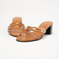 Hermès Tandem Sandals in Brown Leather Size 40